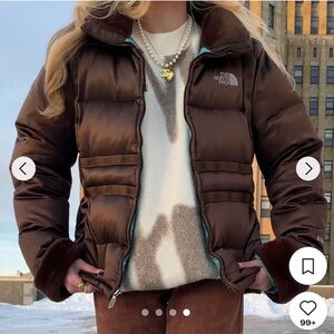 North Face Brown Puffer Jacket 600 NWOT Medium